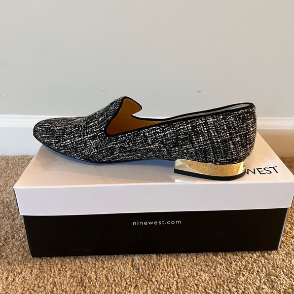 Nine West - Black & White Multi Fabric Loafer - Picture 1 of 4
